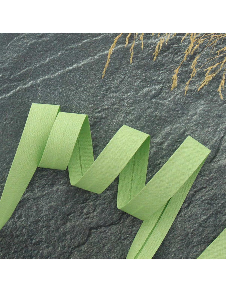 Biasband van polycotton - Lichtgroen