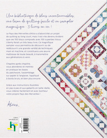 Boek 1 quilt, 100 blokken - Alice in Wonderland