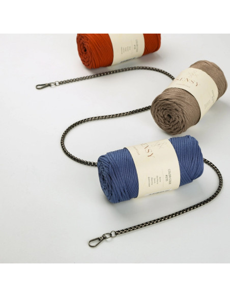 Metalen ketting met doosmotief - Zwart