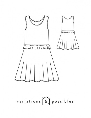 Patroon van jurk Petite Lune - Atelier Scämmit