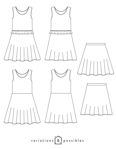 Patroon van jurk Petite Lune - Atelier Scämmit