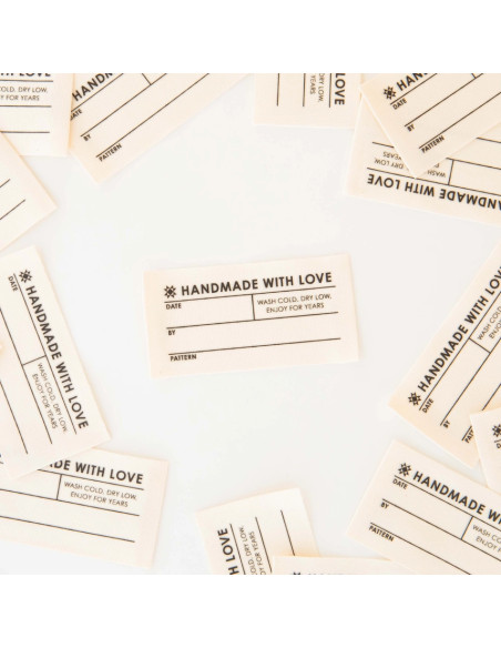 Set van 4 geweven labels - Handmade with love