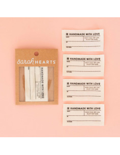 Set van 4 geweven labels - Handmade with love 2