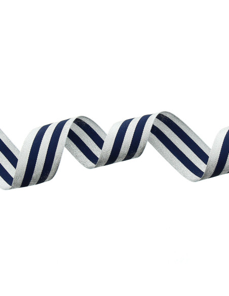 Metalen galonstrepen - Marineblauw en zilver