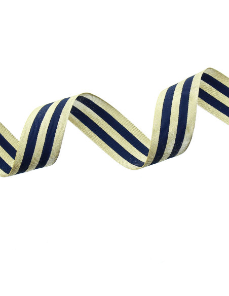 Metalen galonstrepen - Marineblauw en goud