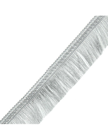 Lurex franje 50 mm - Zilver