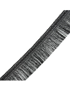 Lurex franje 50 mm - Zwart