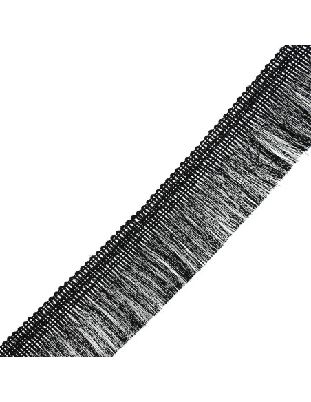 Lurex franje 50 mm - Zwart