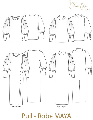 Maya trui-jurk patroon - Clématisse patroon