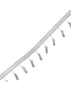 Lurex pomponband - Zilver 2