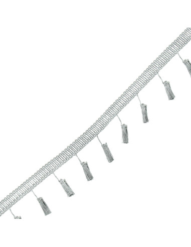 Lurex pomponband - Zilver