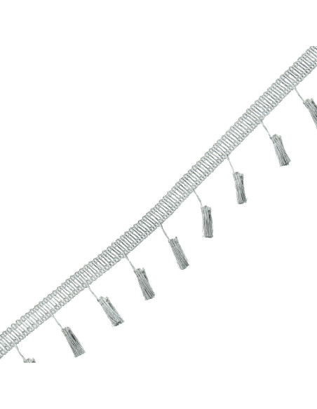 Lurex pomponband - Zilver