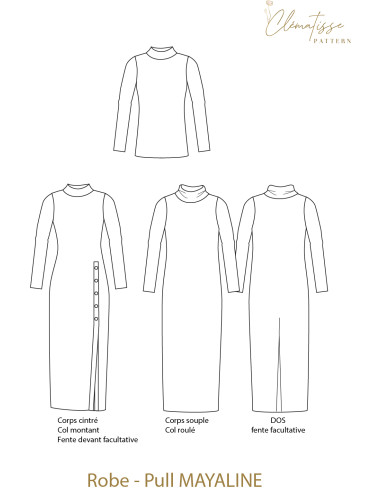 Mayaline trui-jurk patroon - Clématisse patroon