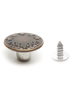 Doos met 6 jeansknopen 16 mm - Brons 2