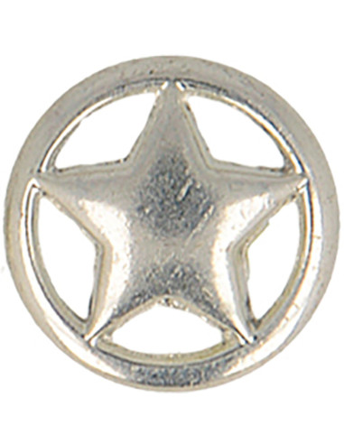 Metalen sterknop - Zilver