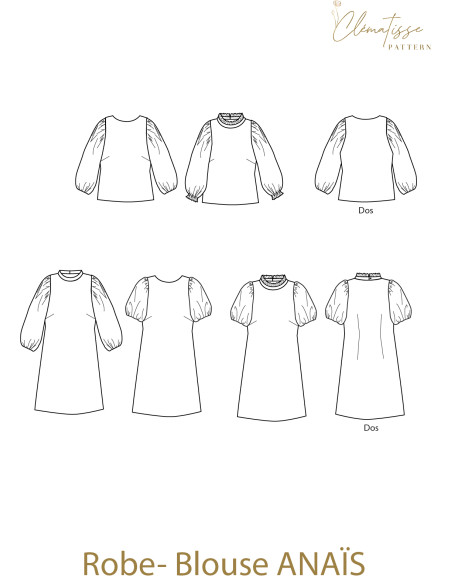 Anaïs blouse-jurk patroon - Clématisse Pattern