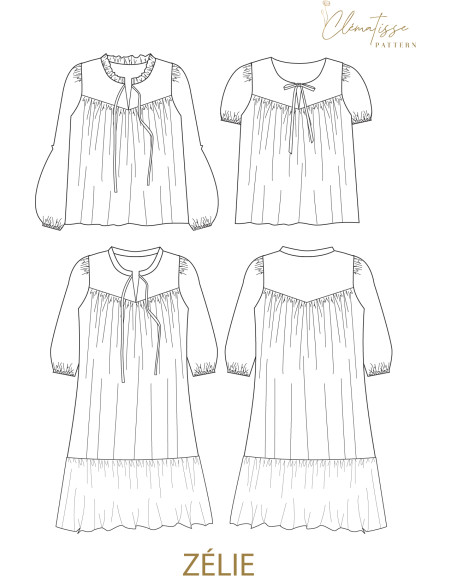 Patron de blouse-robe Zélie - Clématisse Pattern