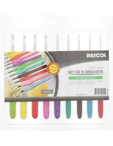 Set van 9 ergonomische haken Rascol