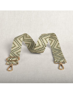 Zigzag tasriem met karabijnhaken - Groen