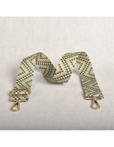 Zigzag tasriem met karabijnhaken - Groen