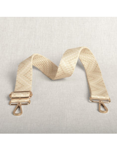 Zigzag tasriem met karabijnhaken - Ivoor