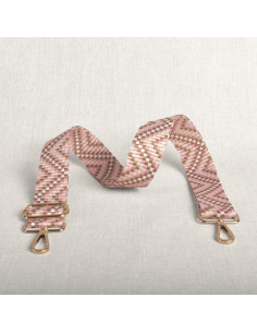 Zigzag tasriem met karabijnhaken - Roze