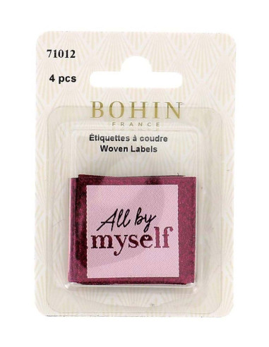 Set van 4 labels om op te naaien - All by myself