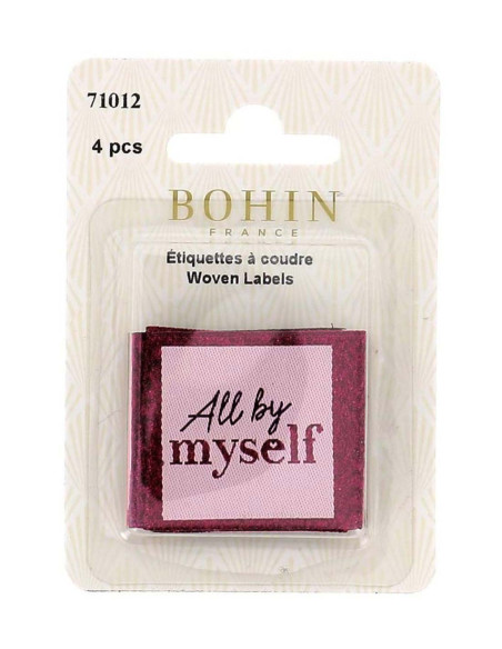 Set van 4 labels om op te naaien - All by myself