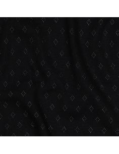 Pointelle gebreide jersey stof - Zwart