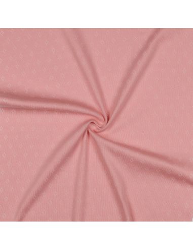 Pointelle gebreide jersey stof - Roze