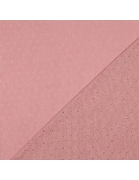 Pointelle gebreide jersey stof - Roze