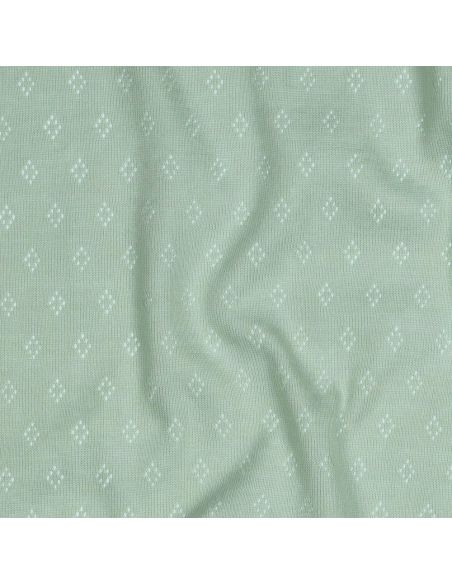 Pointelle gebreide jersey stof - Mintgroen