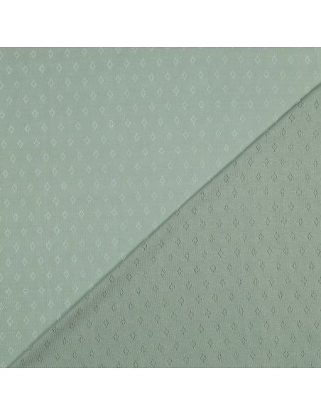 Pointelle gebreide jersey stof - Mintgroen
