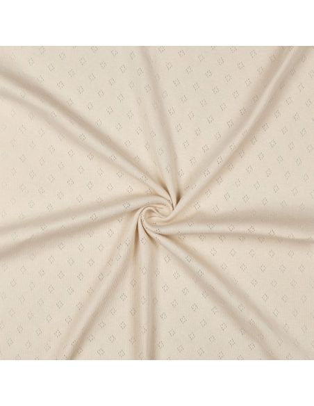 Pointelle gebreide jersey stof - Beige