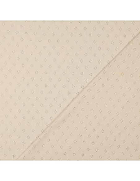 Pointelle gebreide jersey stof - Beige