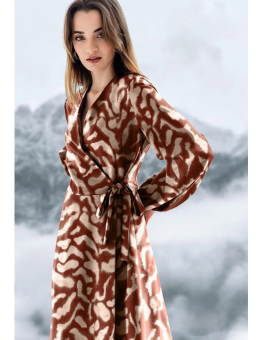 Stretch viscose satijnstof - Dierlijk