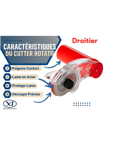 Cutter rotatif ergonomique Martelli 60 mm