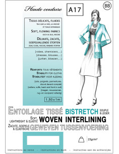 Wit geweven bistretch strijkbare tussenvoering 1,0 x 1,5 m - Delicate stoffen
