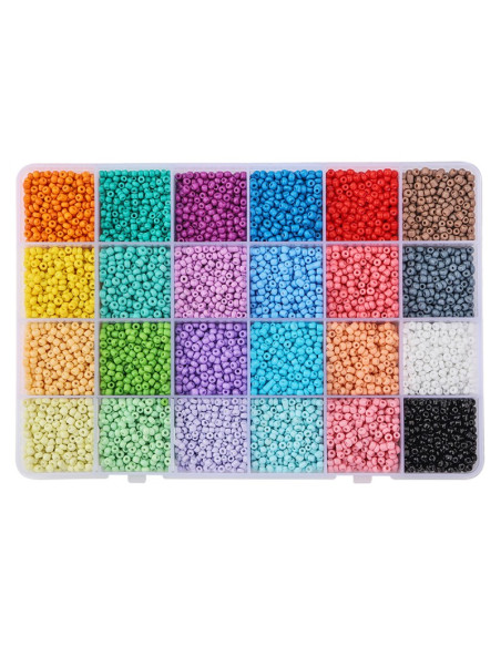 Doos met 12000 rocailles van 3 mm
