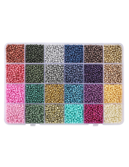 Doos met 12000 metalen rocailles van 3 mm