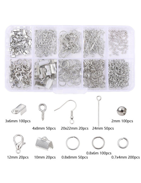 710-delige set voor het maken van sieraden - Rhodium