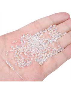 Zakje met 50 kristallen kralen van 2 mm