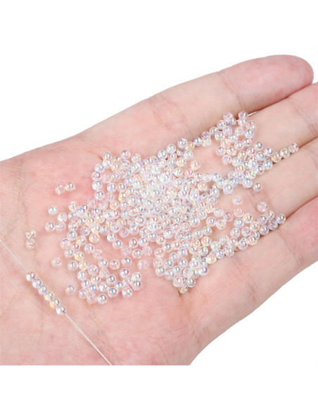 Zakje met 50 kristallen kralen van 2 mm