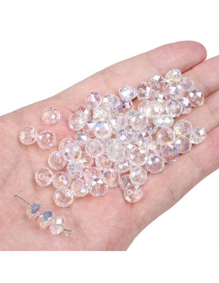 Zakje met 10 kristallen kralen 8x5 mm