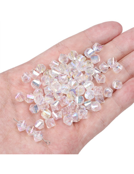 Zakje met 10 kristallen diamantkralen 8x6 mm