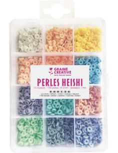 Doos met 1750 Heishi-kralen - Pastel