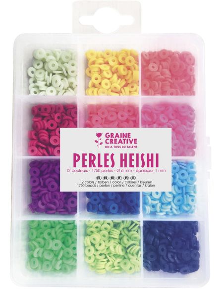 Doos met 1750 Heishi-kralen - Fluorescerend