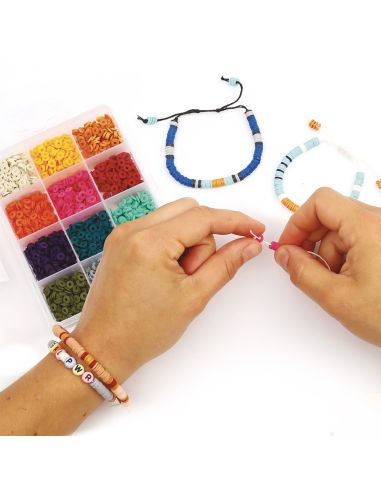 Doos met 1750 Heishi-kralen - Fluorescerend