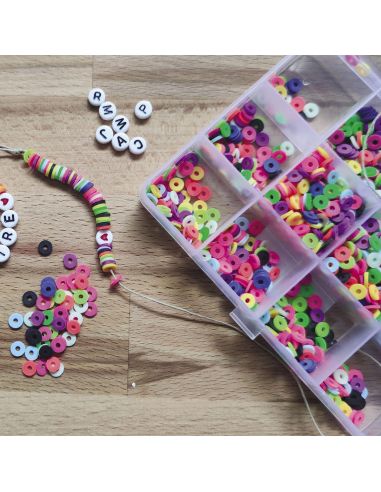 Doos met 1750 Heishi-kralen - Fluorescerend