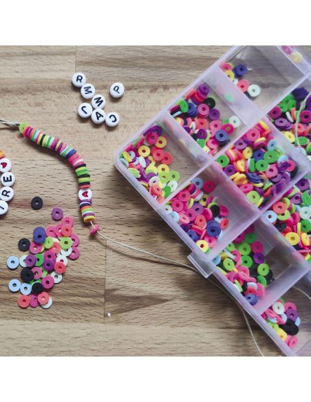 Doos met 1750 Heishi-kralen - Fluorescerend